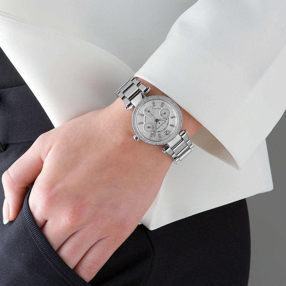 Michael Kors Parker Silver-Tone Ladies Watch MK5615 Water resistance: 30 meters / 100 feet Movement: Quartz