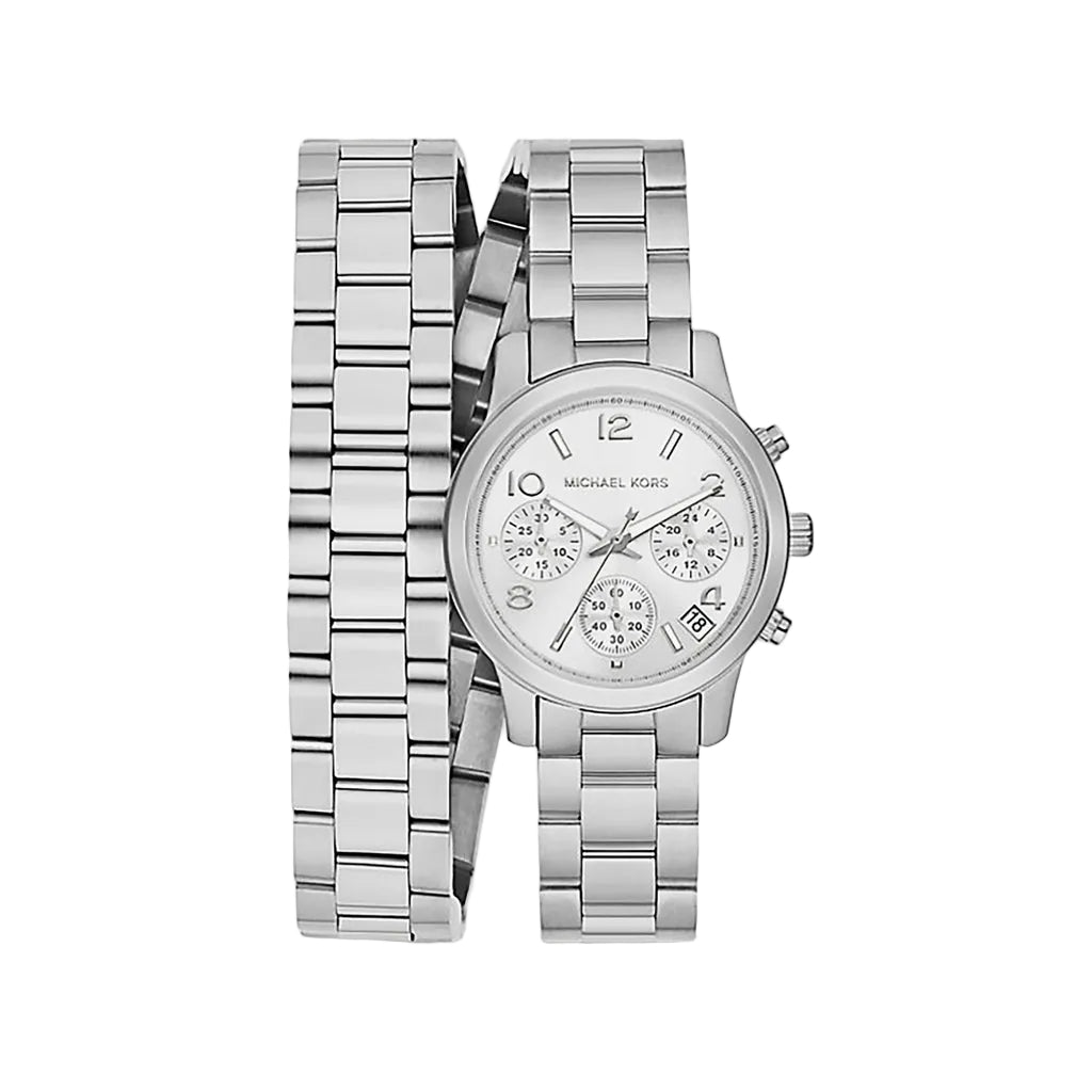 Michael Kors Runway Chronograph Silver Wrap Women's Watch - MK7454