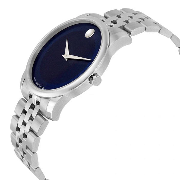 Movado Museum Classic Silver Stainless Steel Blue Dial Quartz Watch for Gents - 606982 606982 - Image 2