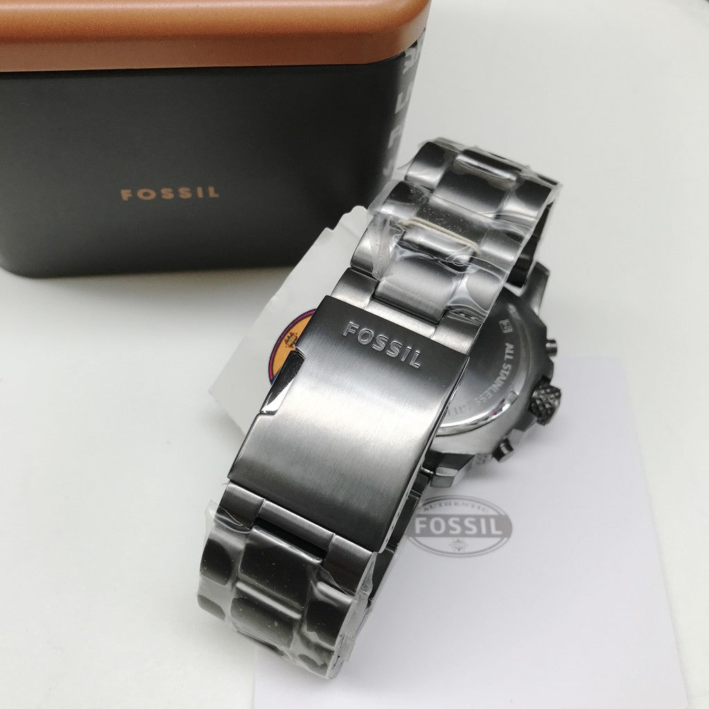 Fossil Machine Chronograph Grey Dial Smoke Ion-plated Men's Watch FS5017