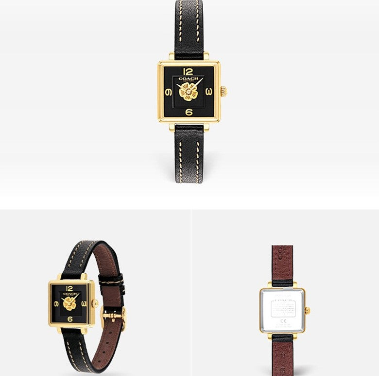 Coach Black Leather Square Women's Watch 14503695 - Dawson Watches #2