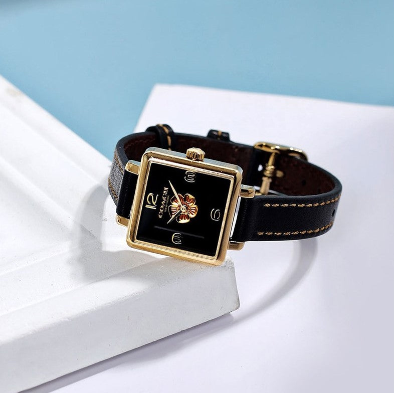 Coach Black Leather Square Women's Watch 14503695 - Dawson Watches #3