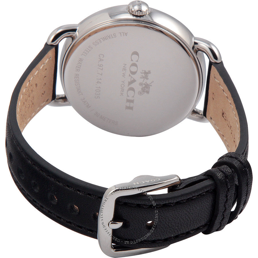 Coach Delancey White Dial Black Leather Strap Ladies Watch 14502267