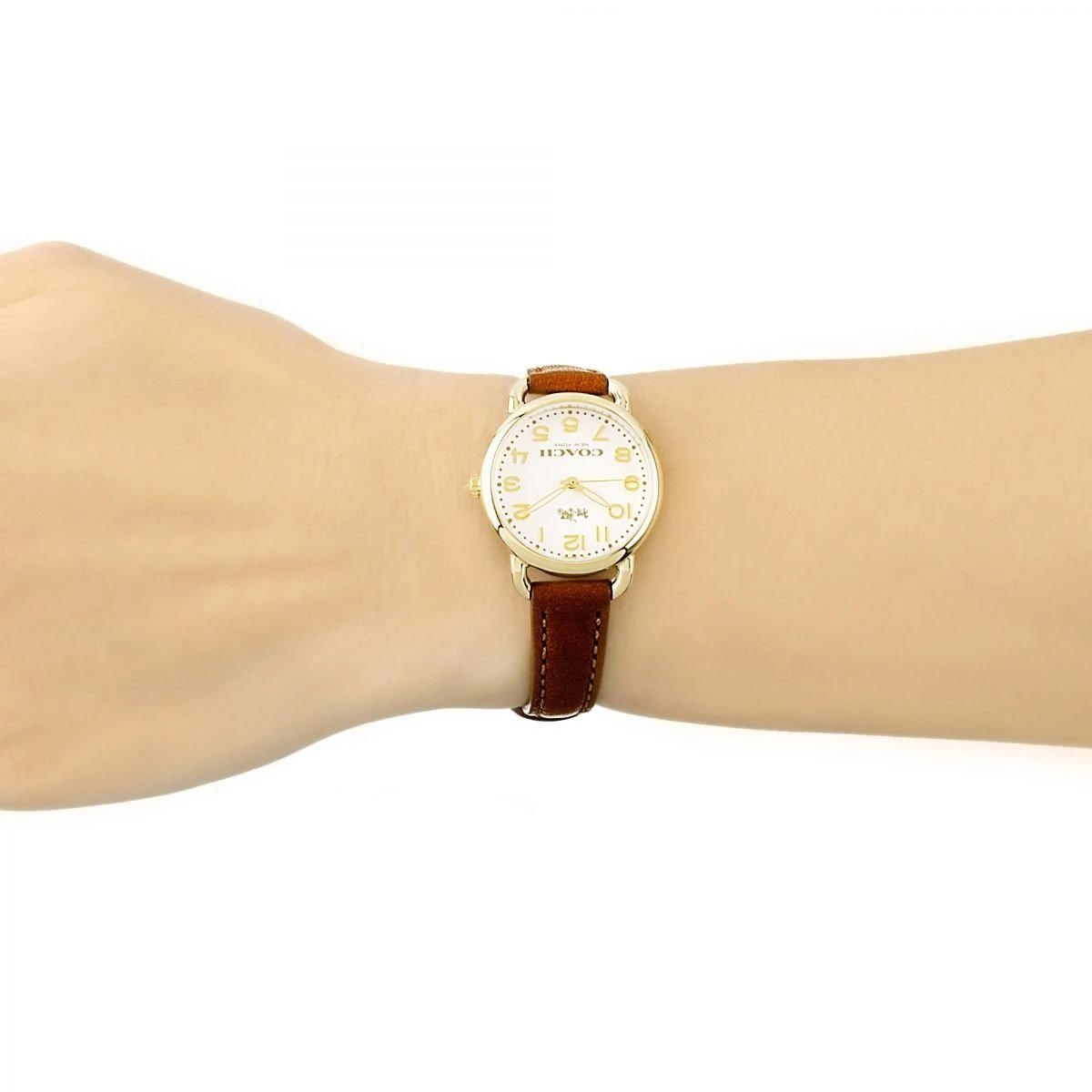 Coach Delancey White Dial Brown Leather Strap Ladies Watch 14502248