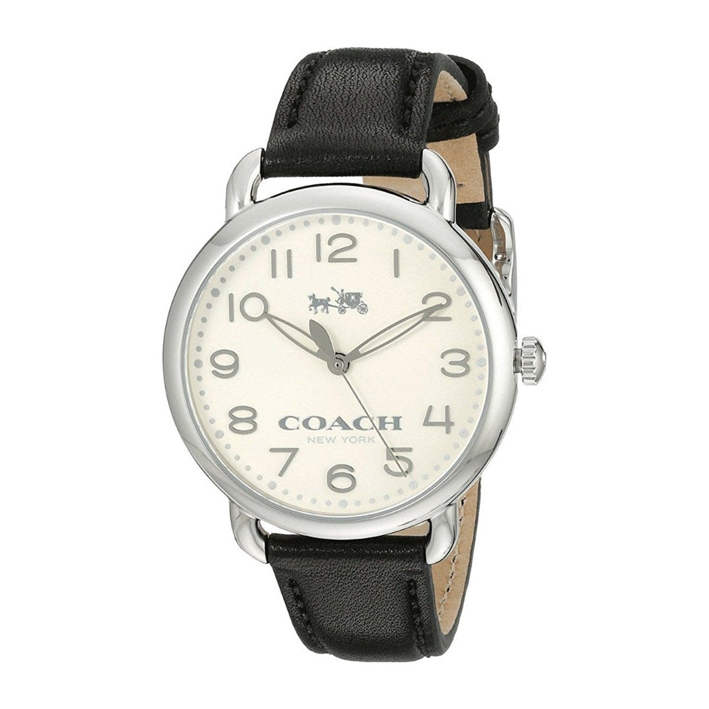Coach Delancey White Dial Black Leather Strap Ladies Watch 14502267