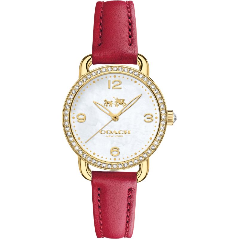 Coach Delancey White Dial Leather Strap Ladies Watch 14502452