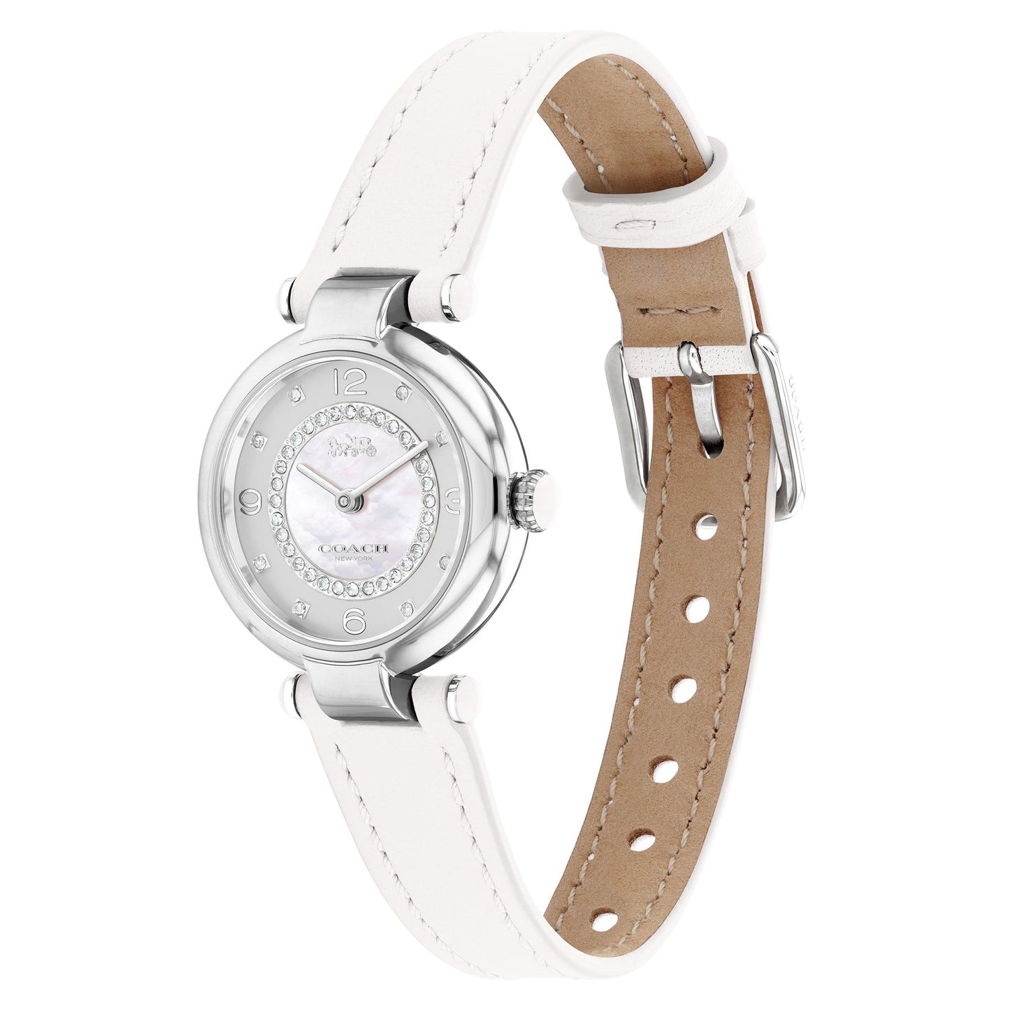 Coach Cary White Leather Strap Women's Watch 14503893 - Dawson Watches #2