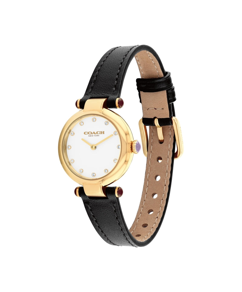 Coach Cary Chalk Black Leather Strap Women's Watch 14504014 - Dawson Watches #2