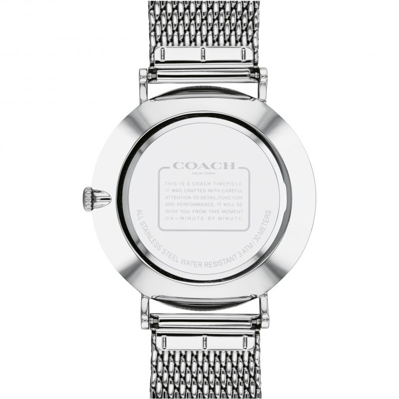 Coach Charles Silver Mesh Bracelet Black Dial Men's Watch 14602144