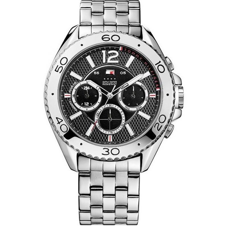 Tommy Hilfiger Grant Black Dial Silver Men's Watch 1791047