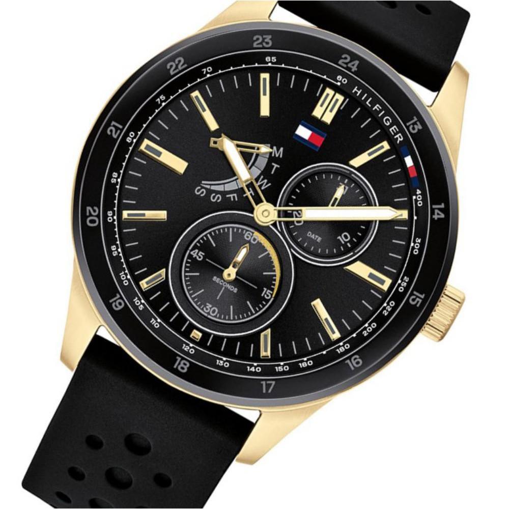 Tommy Hilfiger Multi-function Black Silicone Men's Watch 1791636