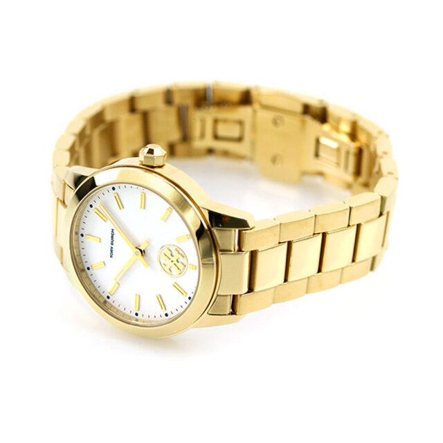 Tory Burch Yellow Gold Collins White Dial Watch Women's Watch TBW1300 - Image 4