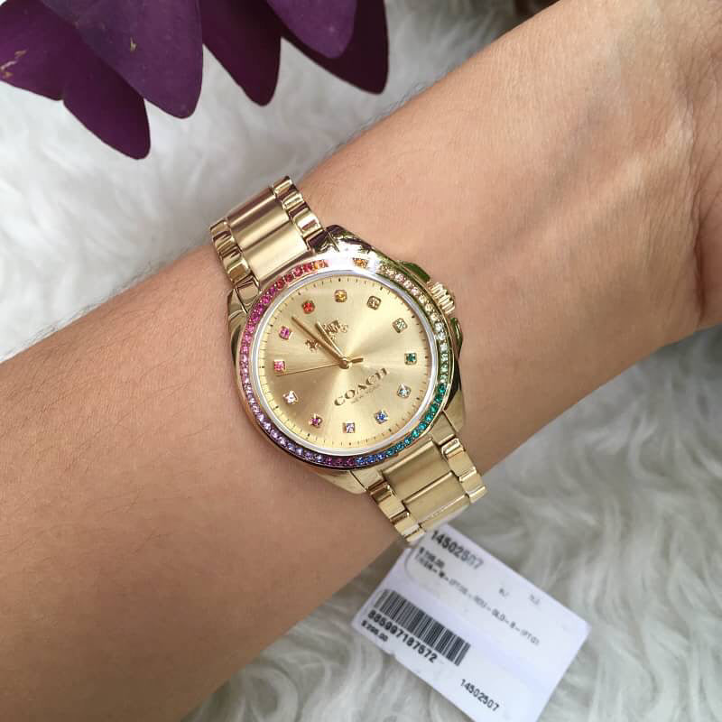 Coach Tristen All Gold Multi-crystal Ladies Watch 14502507