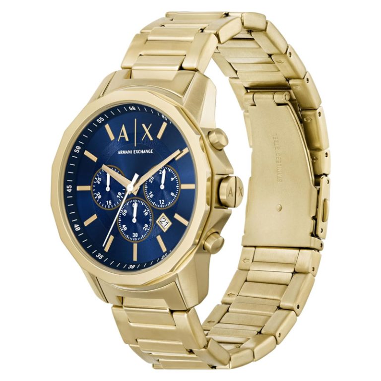 Armani Exchange Men’s Quartz Gold Stainless Steel Blue Dial 44mm Watch AX7151 ax7151 - Image 2
