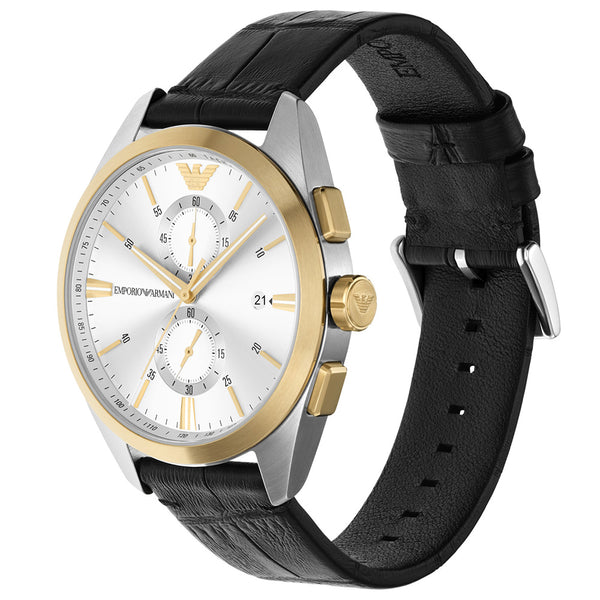 Emporio Armani Chronograph Black Leather Men's Watch AR11498 - Dawson Watches #2