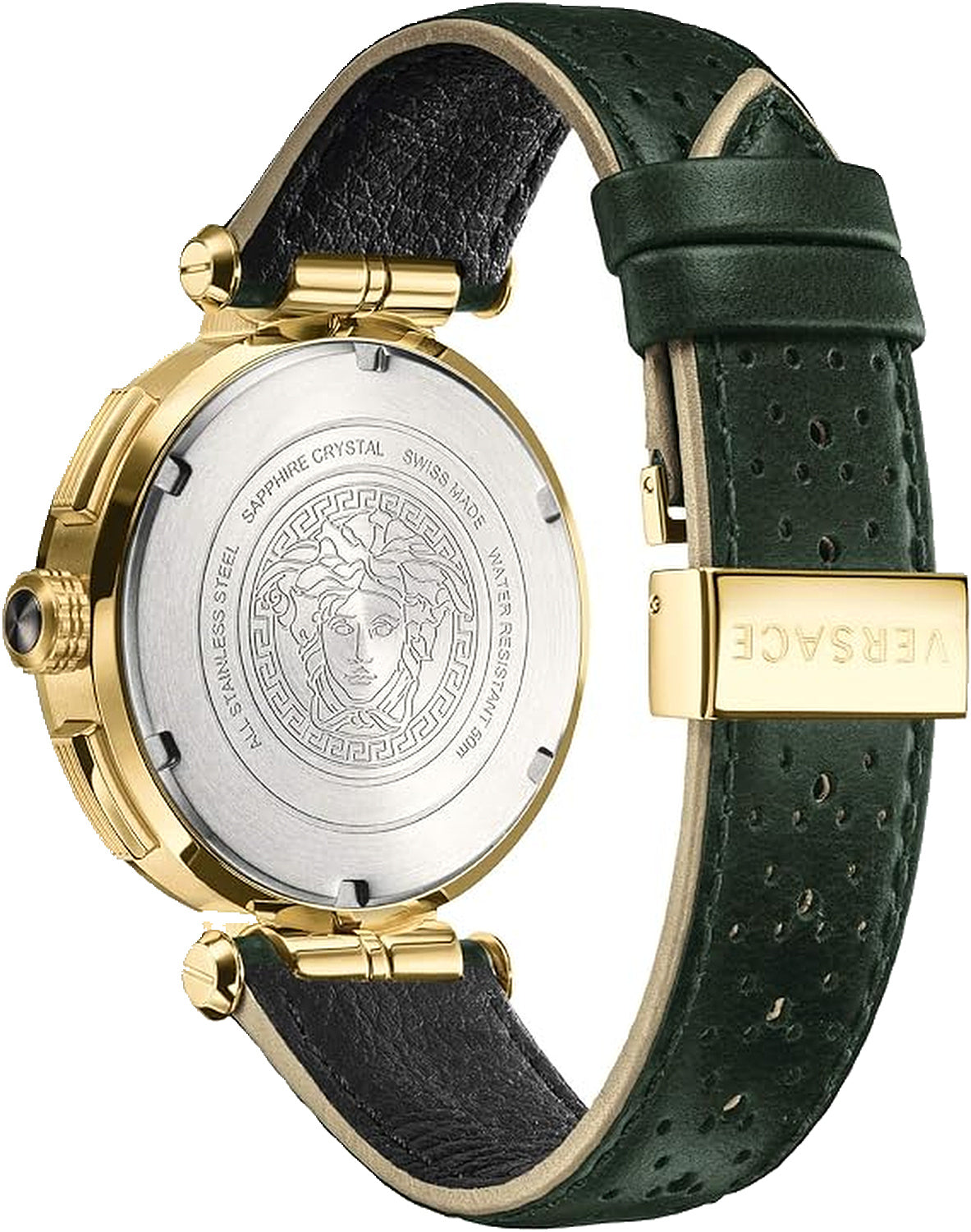 Versace Aion Chronograph Green Leather Strap Watch - VBR020017
