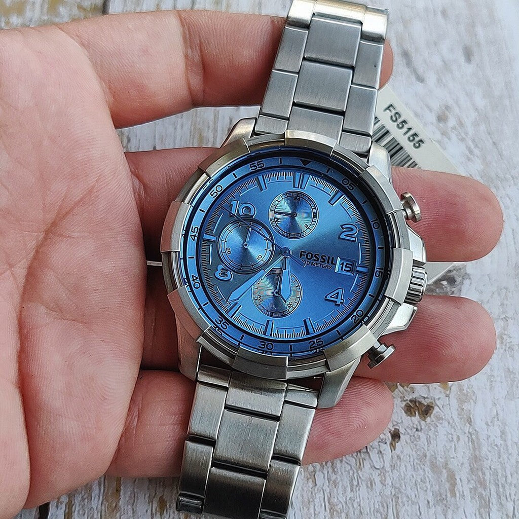 Fossil Dean Chronograph Silver Dial Men's Watch FS5155