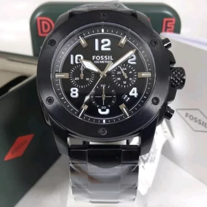 Fossil Machine Chronograph Black Dial Ion-plated Men's Watch FS4927