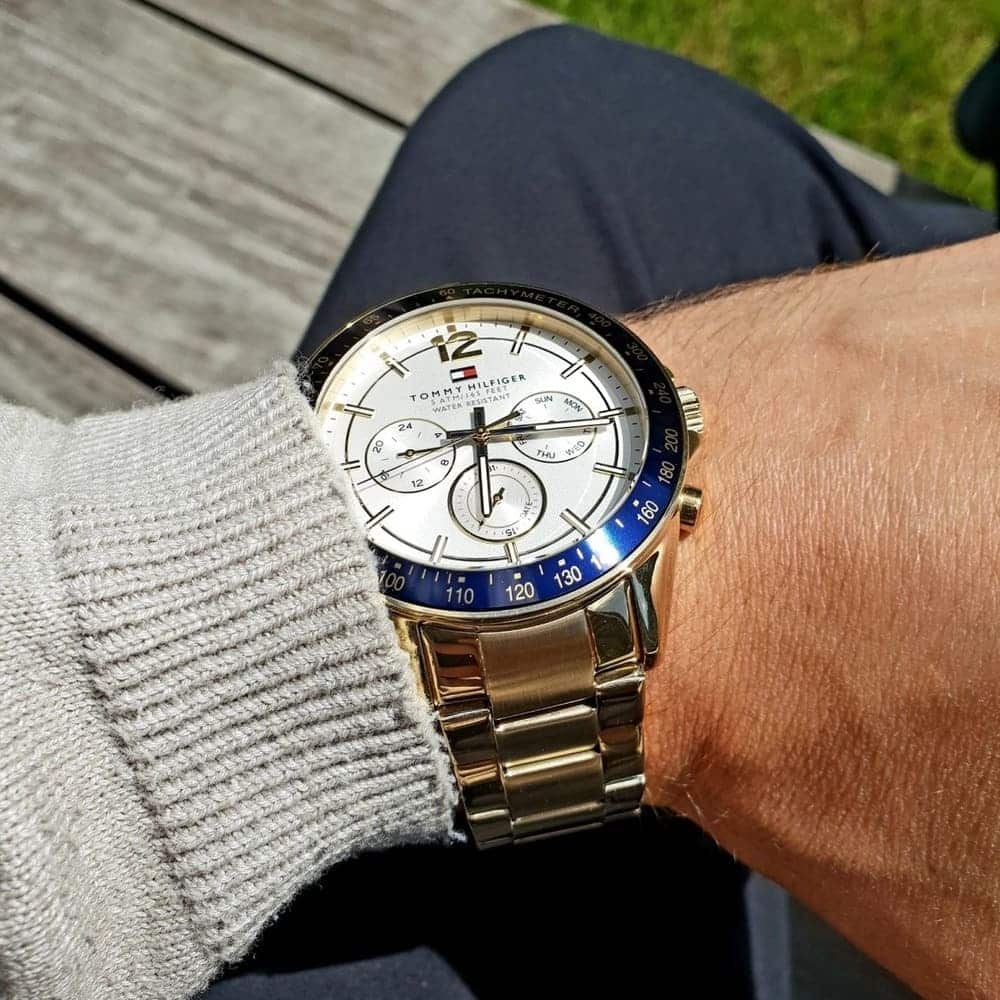 Tommy Hilfiger Luke Multifunction White Dial Gold Watch - 1791121