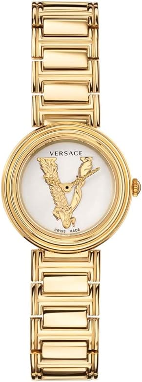 Versace Virtus Gold Mini White Dial Women's Watch VET300221 - Kiwi Watches