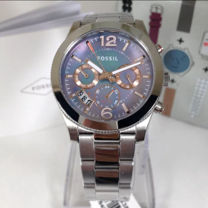 Fossil Perfect Boyfriend Gray Mother of Pearl Dial Ladies Watch ES3880