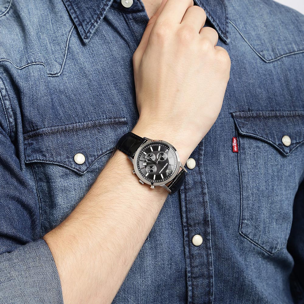 Emporio Armani Chronograph Black Dial Men's Watch AR2447