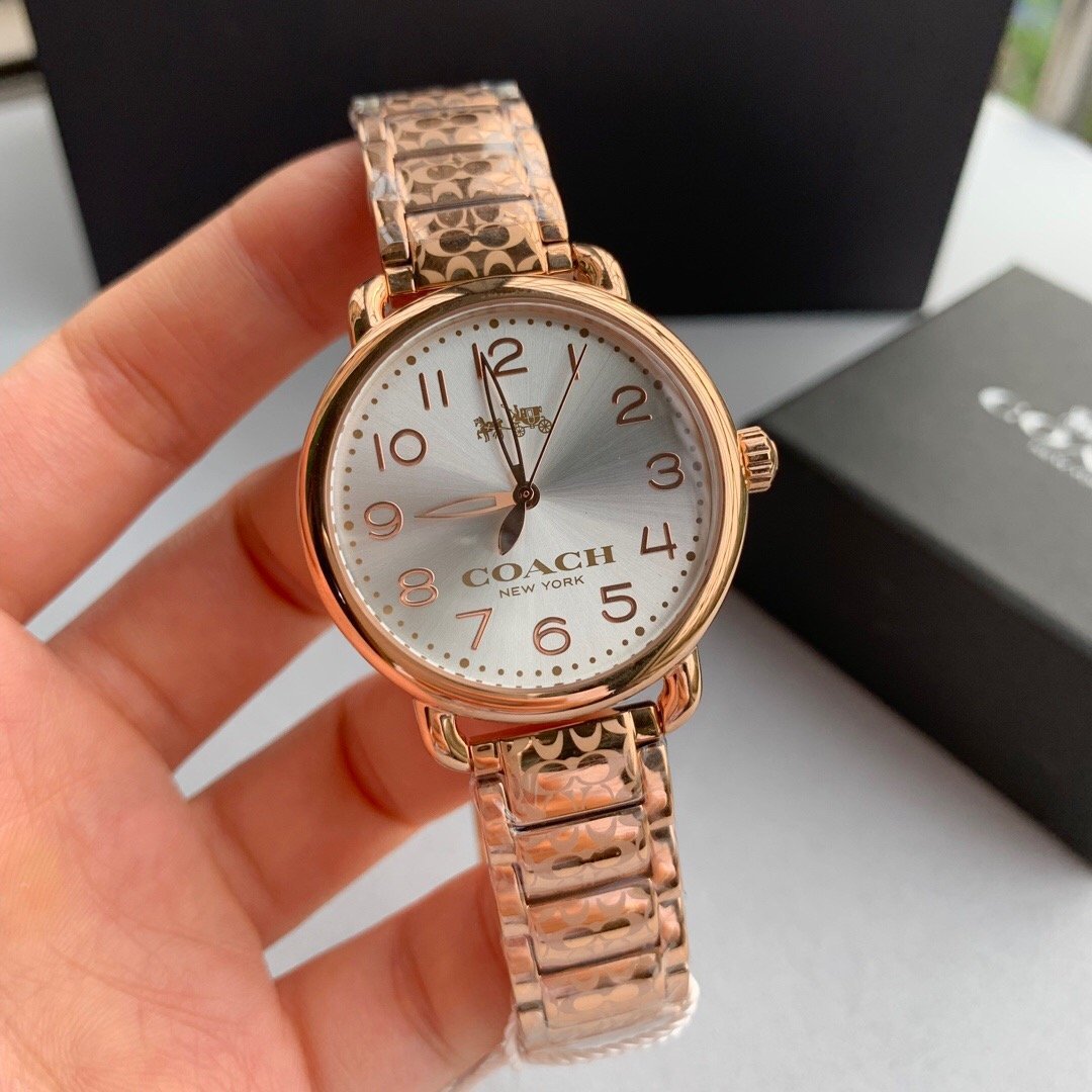 Coach Delancey Silver Dial Rose Gold-tone Ladies Watch 14502497