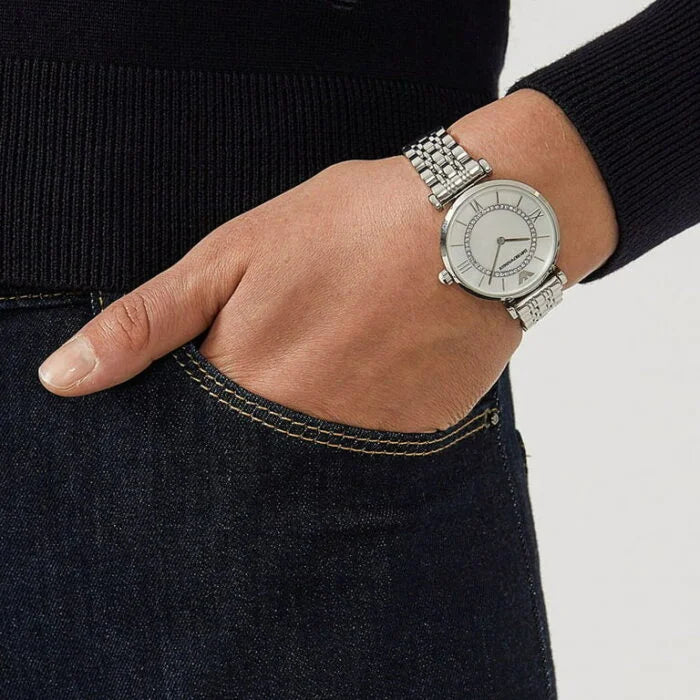 Emporio Armani Gianni T-Bar Silver Women's Watch - AR1908