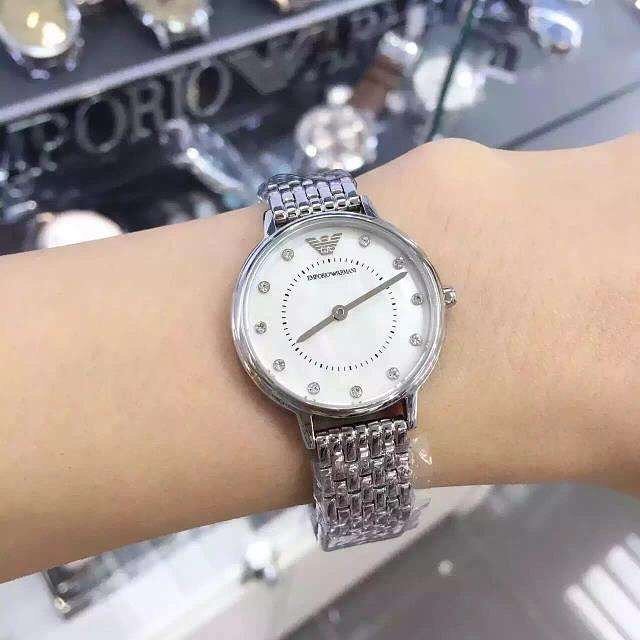 Emporio Armani Mother of Pearl Dial Silver Tone Ladies Watch AR2511