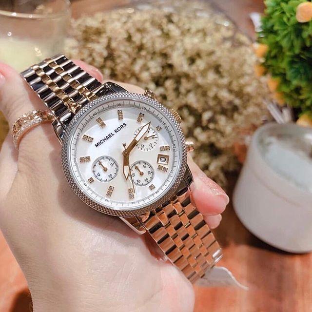 Michael Kors Jet Set Chronograph Dial Two-tone Ladies Watch MK5057