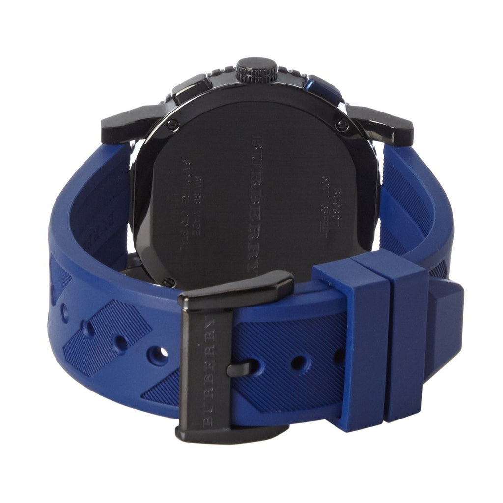 Burberry The City Sport Chronograph Black Dial Blue Rubber Strap Watch For Men - BU9807 BU9807 - Image 4