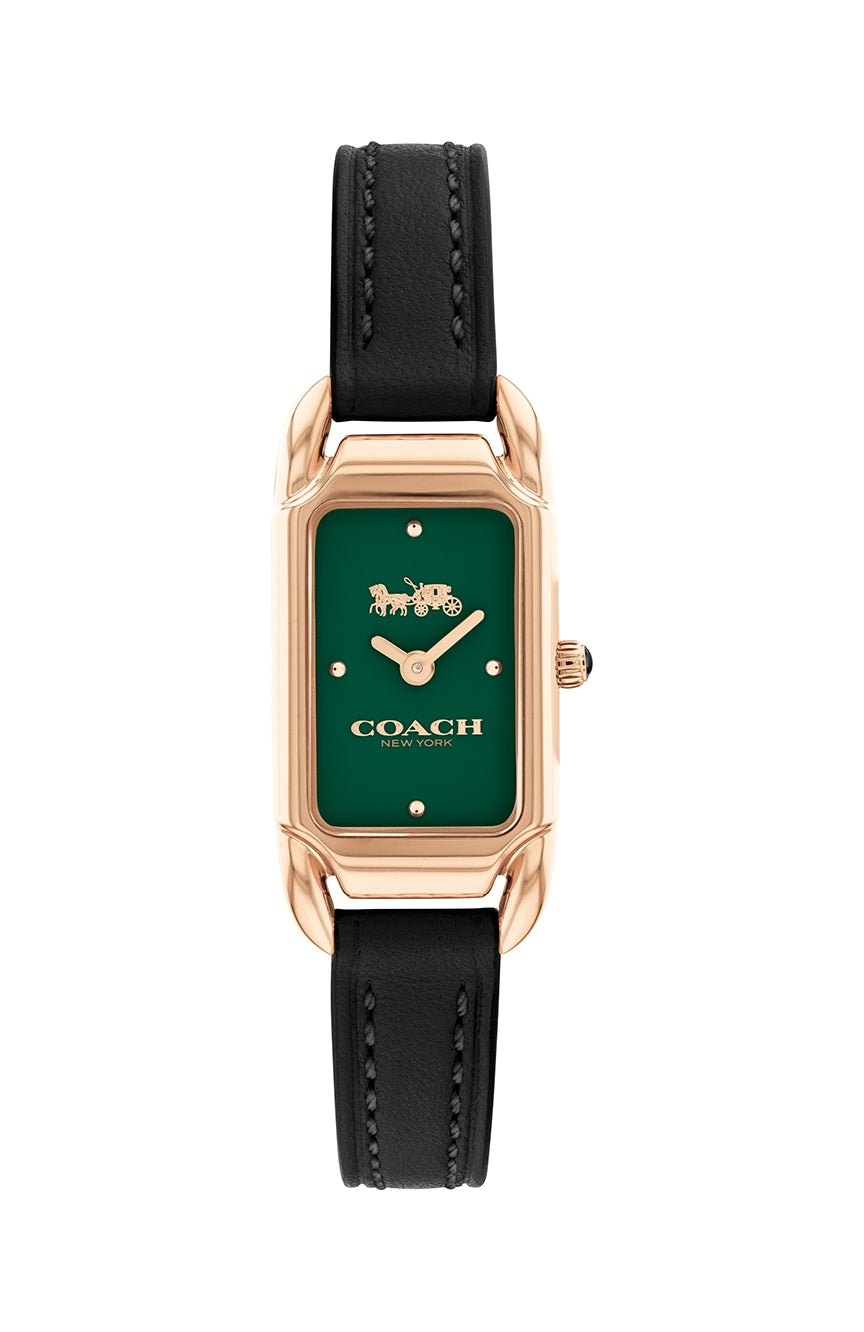 Coach Cadie Green Dial Leather Strap Women's Watch 14504068 - Dawson Watches