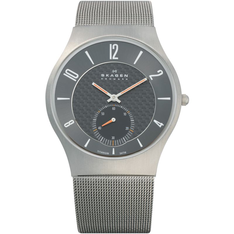 Skagen Grey Titanium Strap and Black/Grey Dial Men's Watch 805XLTTM