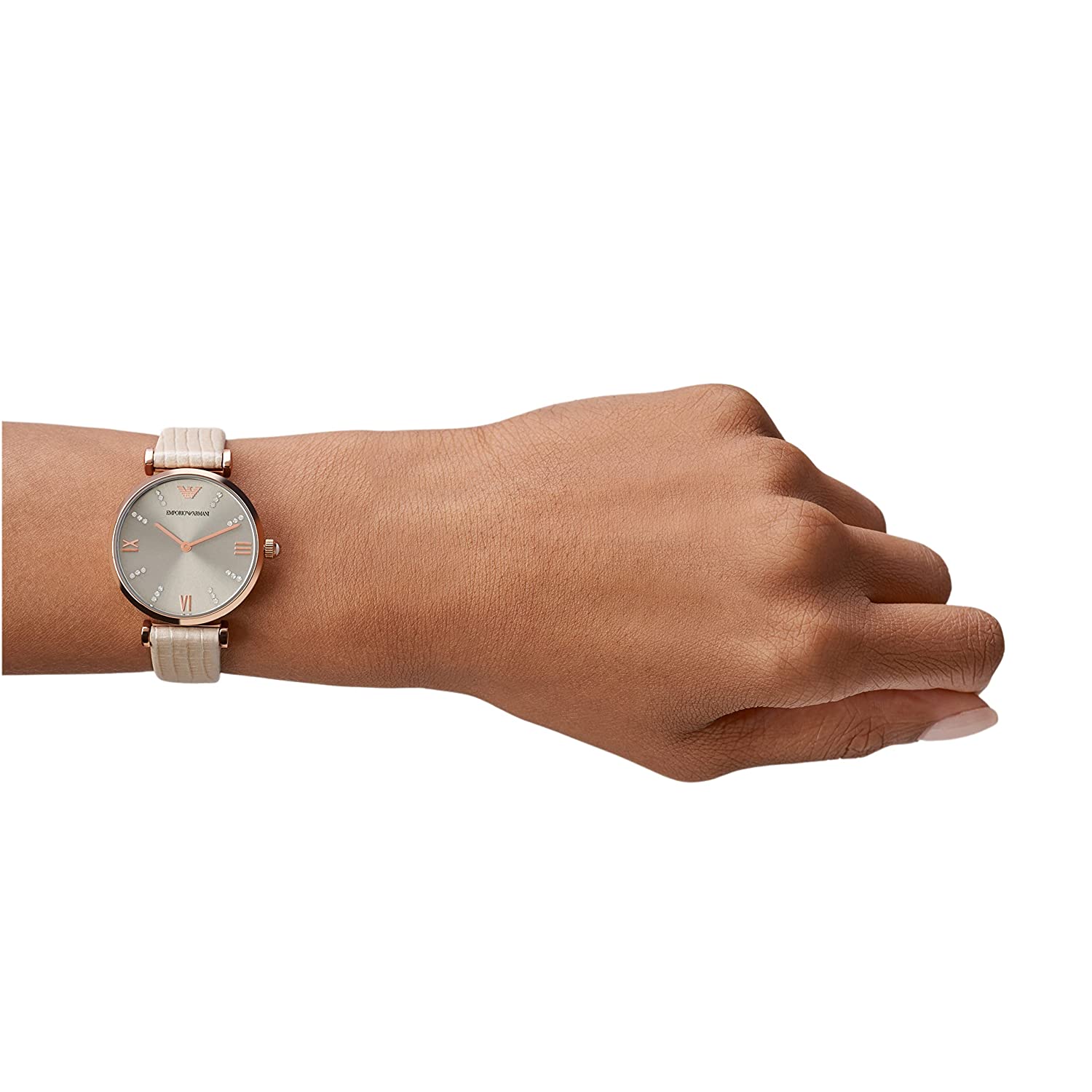 Emporio Armani Retro Warm Grey Dial Ladies Watch AR1681