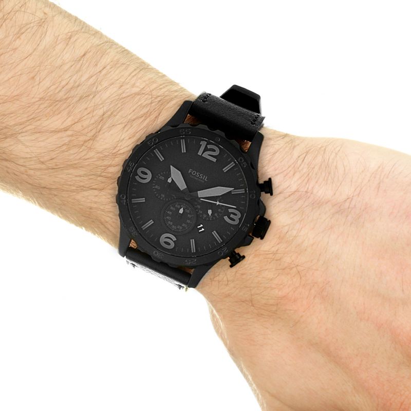 Fossil Nate Chronograph Black Dial Men's Watch JR1354