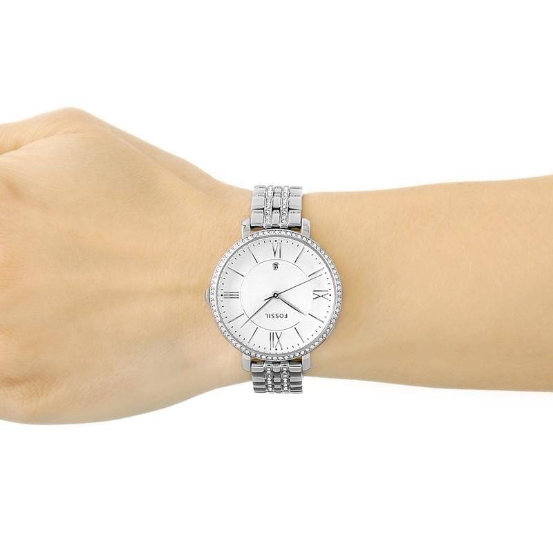 Fossil Jacqueline Silver Diamond Ladies Watch ES3545