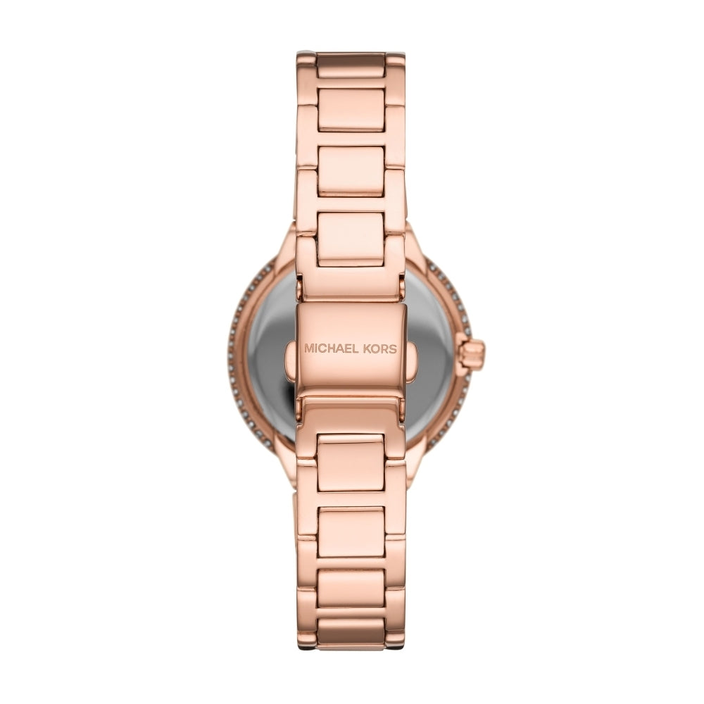 Michael Kors Taryn Pavé White Dial Rose Gold Women's Watch - MK4460