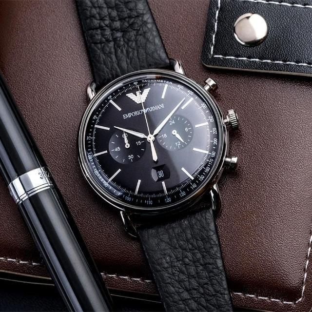 Emporio Armani Aviator Chronograph Quartz Black Dial Men's Watch AR11143