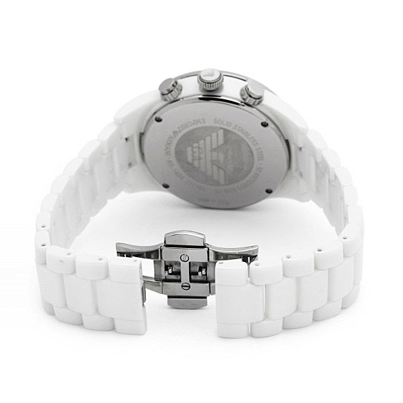 Emporio Armani White Ceramic Chronograph Ladies Watch AR1424