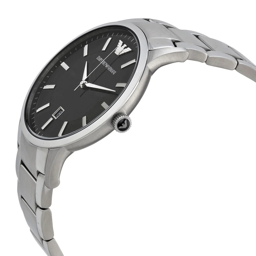 Emporio Armani Sportivo Black Dial Silver Men's Watch AR2457
