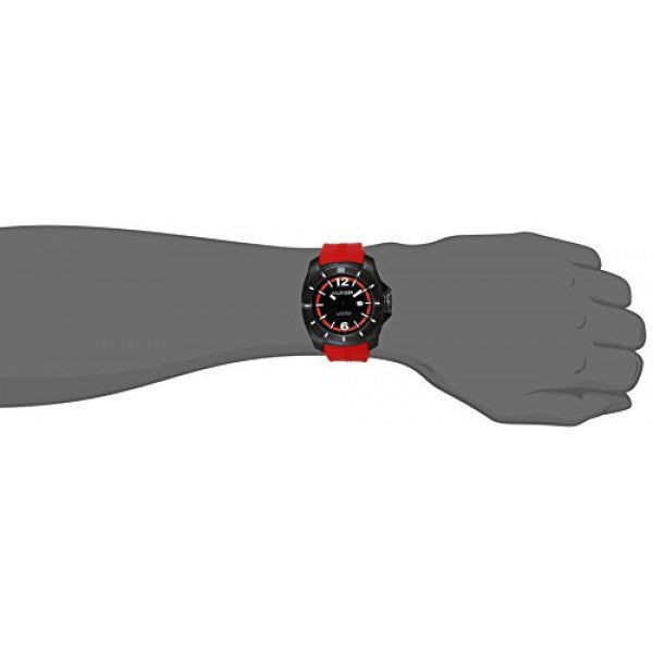 Tommy Hilfiger Black Dial Red Rubber Strap Men's Watch 1791112