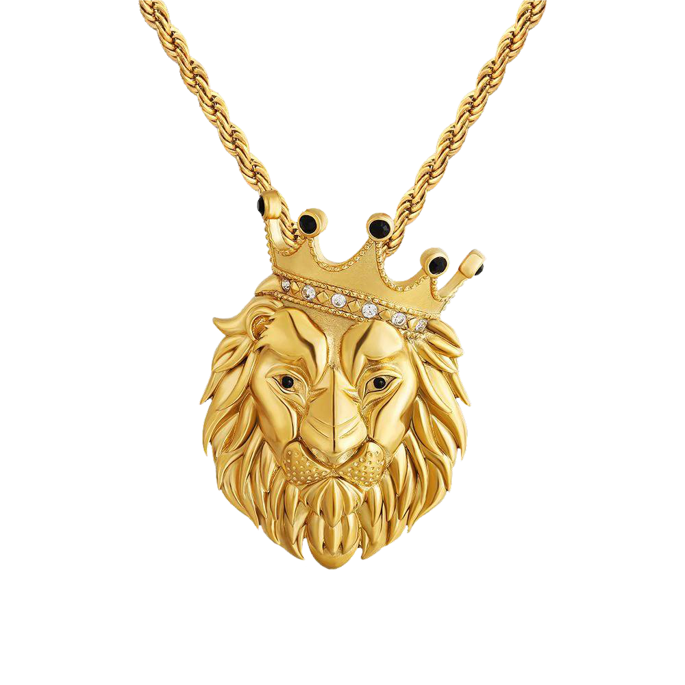 Big Daddy Diamond Crown Lion Pendant