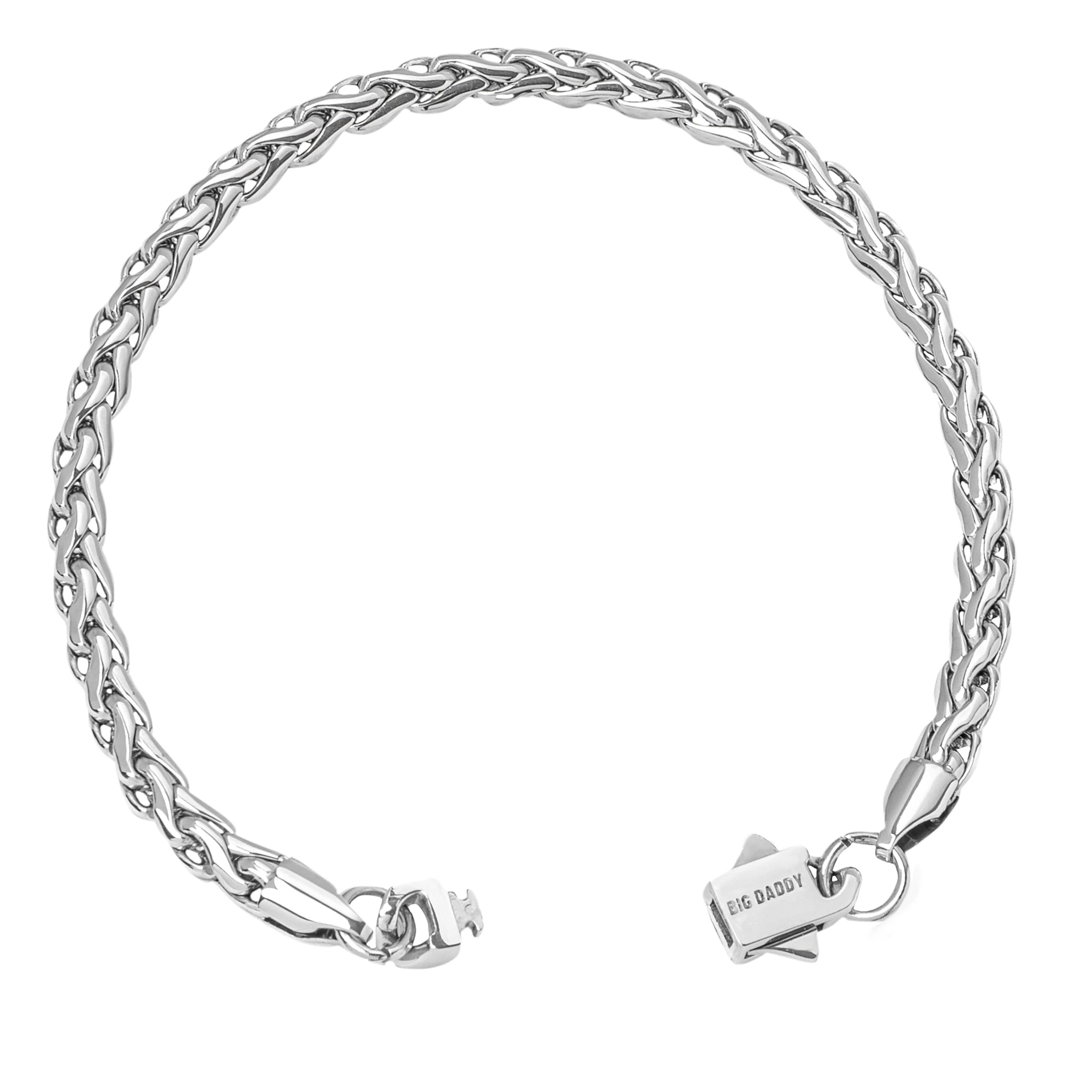 Big Daddy 5MM Silver Steel Spiga Rope Bracelet