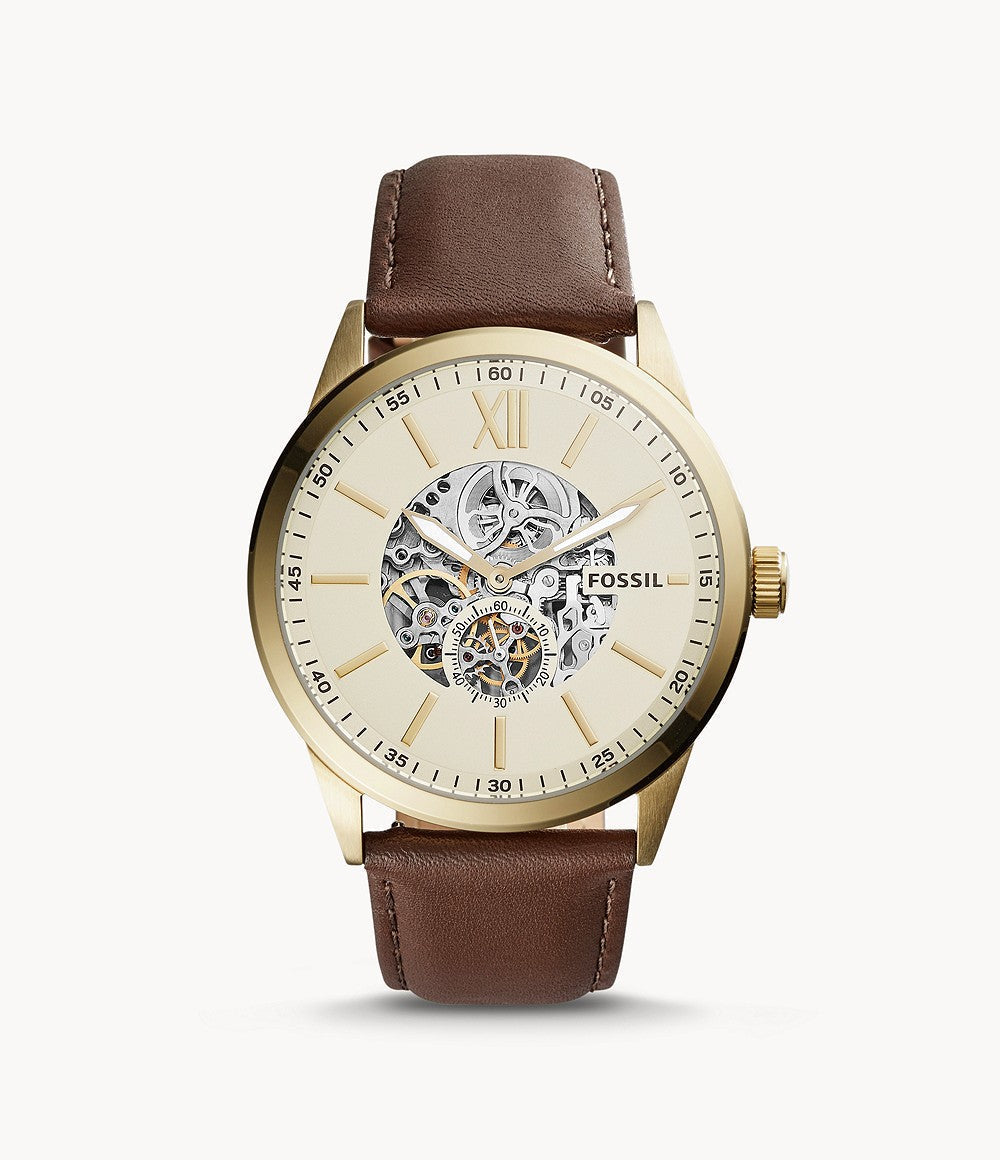 Fossil Flynn Mechanical Brown Leather Men's Watch BQ2215