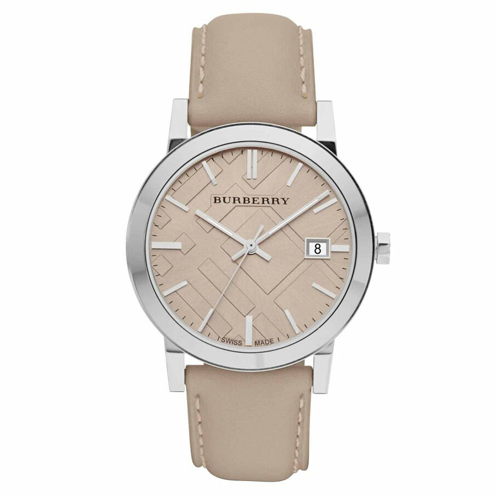 Burberry Men's Large Check Tan Leather Strap Men's Watch BU9010 - Kiwi Watches