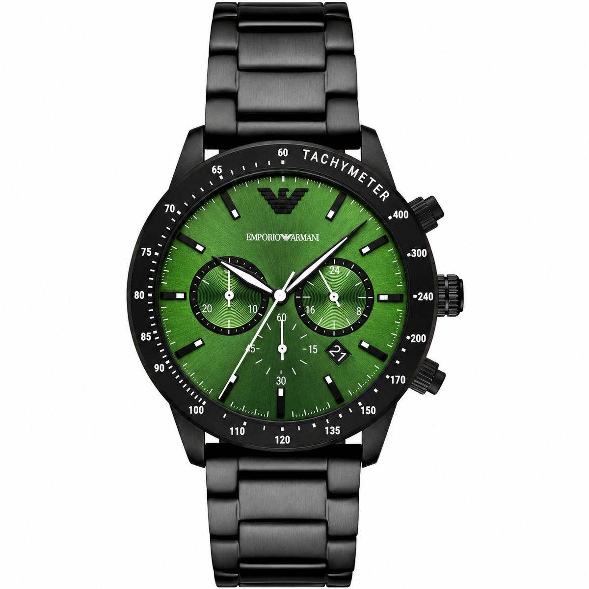 Emporio Armani Chronograph Green Dial Black Watch AR11472