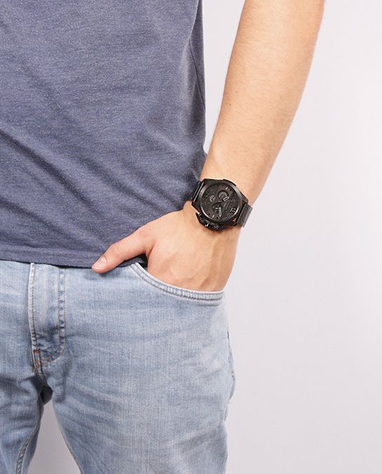 Diesel Ironside Chronograph Black Dial Black Ion-plated Men's Watch DZ4362