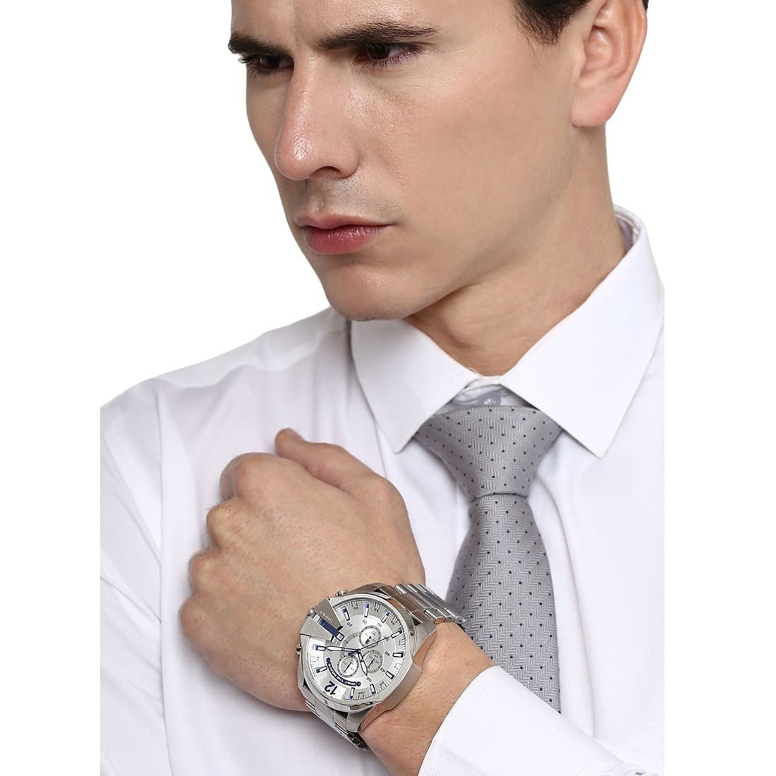 Diesel Mega Chief Chrono Silver Watch DZ4477