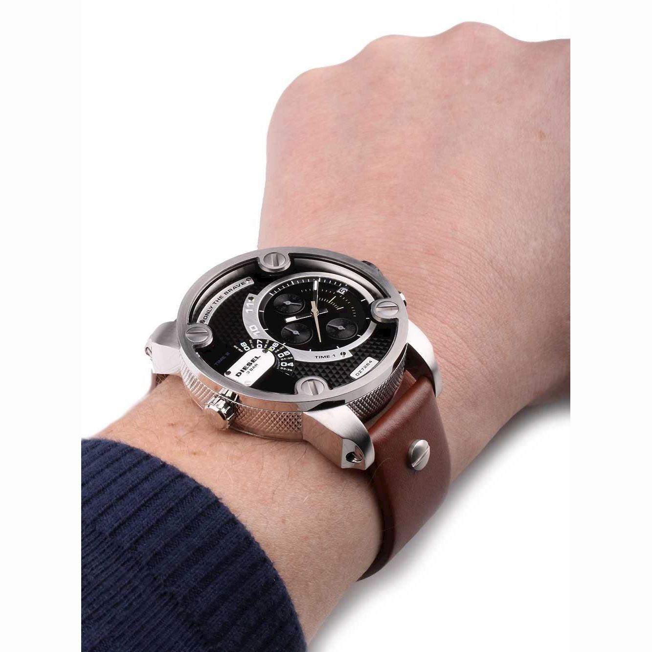 DIESEL SBA Dual Time Chronograph Stainless Steel Men's Watch DZ7264