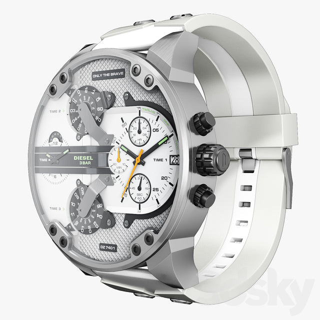 Diesel Big Daddy Men's All White Watch DZ7401